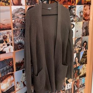 gray purple cardigan